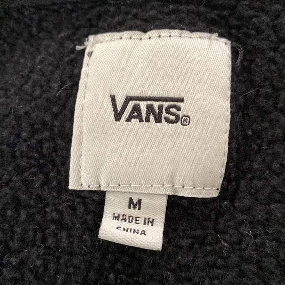 Vans Black Cropped Zip-up Hoodie with Checkerboard Sleeves & Checkerboard Hood - Picture 4 of 4